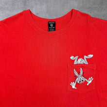 Load image into Gallery viewer, Vintage Warner Bros (1996) Looney Tunes Bugs Bunny Embroidered Pocket Red T-Shirt

