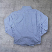 Load image into Gallery viewer, CK Calvin Klein "Fitted Easy Iron" Blue White Check Long Sleeve Cotton Dress Shirt
