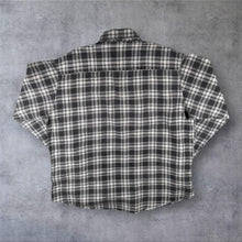Load image into Gallery viewer, Y2K New Roads Flannel Shirt XXL 2XL Black Grey Check 100% Cotton Grunge
