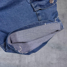 Load image into Gallery viewer, Atlas For Men Blue Stretch Cotton Denim Casual Cargo Carpenter Style Shorts
