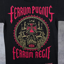 Load image into Gallery viewer, WWE Triple H "Ferrum Pugnus" Wrestling Spellout Graphic Black Cotton T-Shirt
