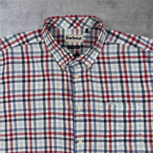 Load image into Gallery viewer, Barbour Mens XXL Tailored Fit Check Shirt Red Blue Short Sleeve Button Down
