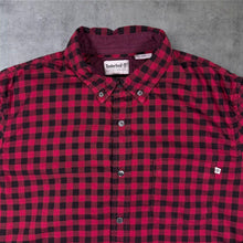 Load image into Gallery viewer, Timberland "Slim Fit" Red Black Check Cotton Long Sleeve Button-Down Shirt
