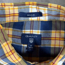 Load image into Gallery viewer, GANT Shirt Mens M Navy Yellow Check Plaid Flannel Long Sleeve Regular Fit
