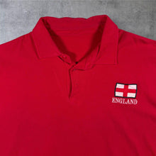 Load image into Gallery viewer, Cotton Traders England Rugby Patch Logo Red Cotton Short Sleeve Polo Shirt
