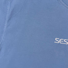 Load image into Gallery viewer, Early 00's Sessions Skateboards Skater Embroidered Logo Blue Cotton Short Sleeve T-Shirt
