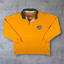 Load image into Gallery viewer, Vintage Cotton Traders Australia Rugby Wallabies Yellow Long Sleeve Polo Shirt
