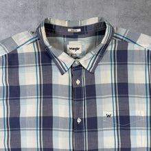 Load image into Gallery viewer, Wrangler "Regular" Blue White Mix Check Short Sleeve Cotton Shirt
