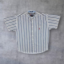 Load image into Gallery viewer, Vintage Chaps Ralph Lauren Multi Striped Short Sleeve Button-Up Cotton Shirt
