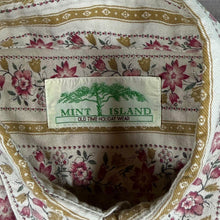 Load image into Gallery viewer, Vintage 90s Mint Island Floral Stripe Shirt Long Sleeve Ditsy Folk Grandad
