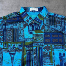 Load image into Gallery viewer, Vintage Thai Silk Crazy Abstract Patterned Short Sleeve Shirt
