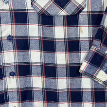 Load image into Gallery viewer, Vintage Friendship Navy White Red Plaid Check Long Sleeve Flannel Shirt
