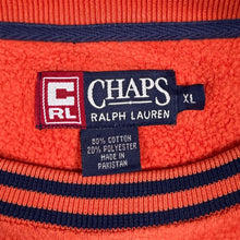 Load image into Gallery viewer, Vintage Chaps Ralph Lauren Fleece Sweatshirt XL Orange 90s Y2K Varsity Crewneck
