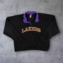 Load image into Gallery viewer, Vintage Champion LA Lakers NBA 1/4 Zip Fleece Black Purple Spellout 90s XXL
