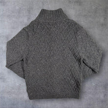 Load image into Gallery viewer, M&amp;S Heritage Knitwear Lamsbwool Blend Chunky Cable Knit Cardigan Grey Large
