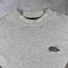 Load image into Gallery viewer, Early 00's Weird Fish Embroidered Mini Logo Light Grey Macaroni Knit Sweatshirt
