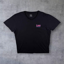 Load image into Gallery viewer, Lee Jeans Classic Logo Spellout Graphic Black Short Sleeve Cotton T-Shirt
