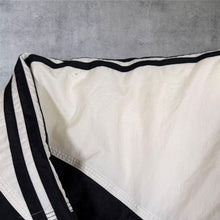 Load image into Gallery viewer, Vintage 90s Adidas Puffer Jacket Mens M Black White Trefoil Hooded Spellout
