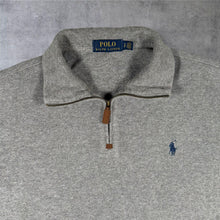 Load image into Gallery viewer, Polo Ralph Lauren Quarter Zip Jumper Mens Small Grey Pony Logo Pullover Sweater
