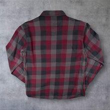 Load image into Gallery viewer, Lee Western Shirt Mens L Burgundy Plaid Check Pearl Snap Cowboy Workwear
