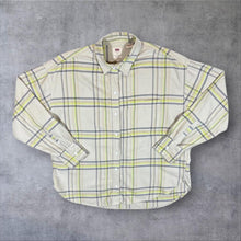 Load image into Gallery viewer, Levi's Mens Plaid Check Shirt M Relaxed Fit Cream Yellow Grey Long Sleeve
