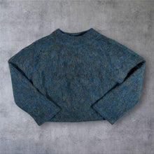 Load image into Gallery viewer, UNIQLO U Womens Wool Alpaca Blend Jumper Blue Brushed Fluffy Mock Neck Size L
