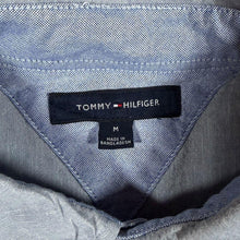 Load image into Gallery viewer, Tommy Hilfiger Mens M Linen Blend Shirt Blue Short Sleeve Button Down Medium

