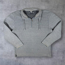 Load image into Gallery viewer, Weird Fish Classic Embroidered Mini Logo Grey-Blue Macaroni Knit 1/4 Zip Sweatshirt
