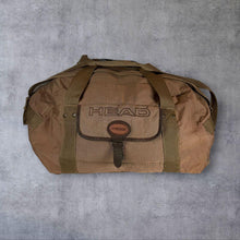 Load image into Gallery viewer, Vintage HEAD Embroidered Spellout Brown Canvas Style Weekend Duffle Holdall Bag
