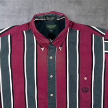 Load image into Gallery viewer, Vintage Hunt Club Bold Multi Striped Cotton Short Sleeve Button-Down Shirt
