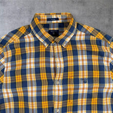 Load image into Gallery viewer, GANT Shirt Mens M Navy Yellow Check Plaid Flannel Long Sleeve Regular Fit
