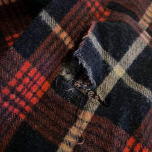Load image into Gallery viewer, Vintage Custom Club Flannel Shirt 41/42 XL Red Navy Plaid Check 90s Cotton
