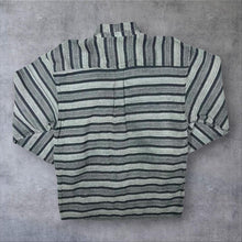 Load image into Gallery viewer, Vintage Junker Classic Grey Mix Striped Long Sleeve Polyester Flannel Shirt
