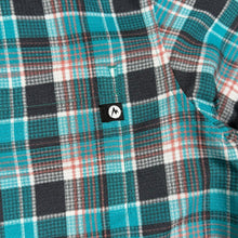 Load image into Gallery viewer, Marmot Mens M Plaid Shirt Teal Short Sleeve Hiking Outdoor Gorpcore Check
