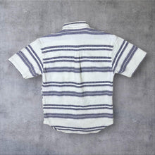 Load image into Gallery viewer, Vintage C&amp;A Natural Life Style 90s Textured Stripe Short Sleeve Shirt
