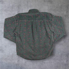 Load image into Gallery viewer, Vintage 90s Knights Round Table Shirt L Abstract Print Washed Green Grunge
