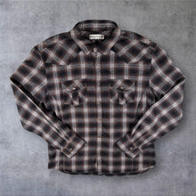 Load image into Gallery viewer, Klein Plus Homme Western Shirt 50 Brown Ombre Plaid Pearl Snap Japanese Archive
