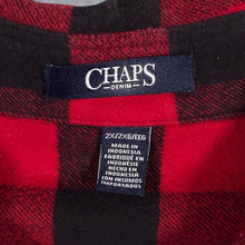 Load image into Gallery viewer, Chaps Denim Lumberjack Red Black Plaid Check 1/2 Zip Flannel Over Shirt
