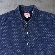 Load image into Gallery viewer, Levi's Navy Blue White Polka Dot Patterned Long Sleeve Cotton Shirt
