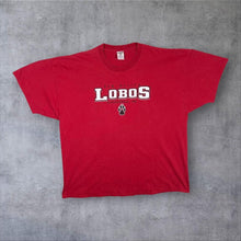 Load image into Gallery viewer, Jerzees NCAA New Mexico Lobos College Logo Spellout Graphic Red T-Shirt
