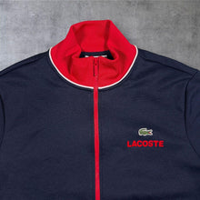 Load image into Gallery viewer, Lacoste Sport Track Jacket Mens L Navy Red Full Zip La Veritable Chemise Logo
