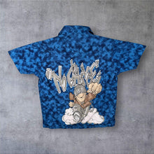 Load image into Gallery viewer, Early 00's No Chance Y2K Hip Hop Graffiti Graphic Blue Polyester Shirt
