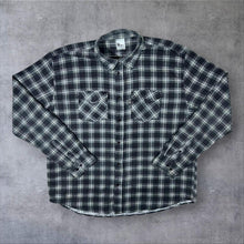 Load image into Gallery viewer, Vintage CXS Grey White Mix Plaid Check Long Sleeve Cotton Flannel Shirt
