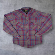 Load image into Gallery viewer, Vintage Bar-M Rancher Western Cowboy Check Long Sleeve Popper Shirt
