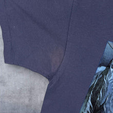 Load image into Gallery viewer, Vintage Anvil Native Amerian Wolf Wildlife Graphic Blue Made In USA Cotton T-Shirt

