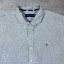 Load image into Gallery viewer, Ralph Lauren Classic Grey Blue Long Sleeve Cotton Button-Up Shirt
