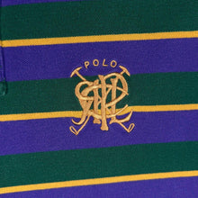 Load image into Gallery viewer, Polo Ralph Lauren "Custom Fit" Green Purple Striped Cotton Preppy Polo Shirt
