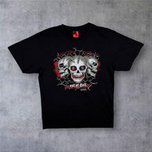 Load image into Gallery viewer, Art Worx Out Of Hell Streetfighter T Shirt M Gothic Skull Barbed Wire Y2K

