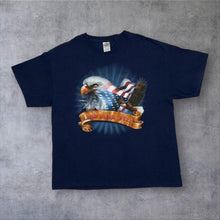 Load image into Gallery viewer, Delta Land Of The Free Bald Eagle Scroll Spellout Souvenir Graphic T-Shirt
