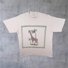 Load image into Gallery viewer, Vintage 90's Screen Stars Giraffe Animal Wildlife Graphic Cream Single Stitch T-Shirt
